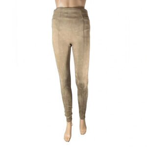 Spanx Tall Faux Suede Slip-on Skinny Leg camel Comfort Stretch Slimming Leggings